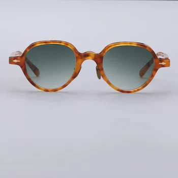Классические круглые солнцезащитные очки UV400 для мужчин, персонализированные Ацетатные Цветные Линзы, дизайнерские модные женские полихромные СОЛНЦЕЗАЩИТНЫЕ ОЧКИ