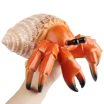 Имитация большого мягкого резинового игрушечного краба-отшельника, модели морской жизни
