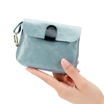 Винтажная сумка из кожи с масляным воском, компактная сумка для ключей, сумка для сертификатов, сумка для карт, Новый женский ультратонкий кошелек для хранения монет