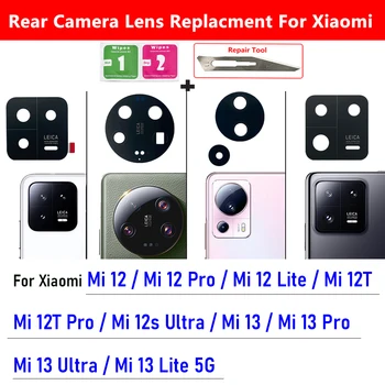 Оригинальный Сменный Стеклянный Объектив Задней Камеры Заднего Вида Стеклянный Объектив С Наклейкой Для Xiaomi Mi 12 12T Pro Mi 13 Lite 5G 12S 13 Ultra