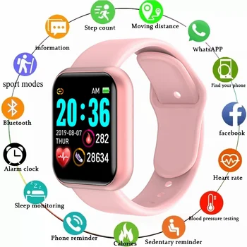 Многофункциональные смарт-часы Для мужчин и женщин, Подключенный по Bluetooth Телефон, Музыка, Фитнес, Спортивный браслет, Монитор сна Y68 Smartwatch D20