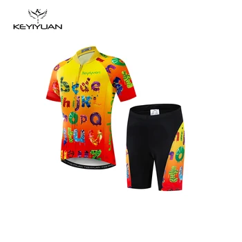 KEYIYUAN 2024 Новые детские комплекты из джерси для велоспорта с коротким рукавом, детский костюм для горных велосипедов, одежда для мальчиков и девочек, одежда для велоспорта Roupa Ciclismo