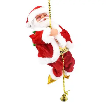 9-дюймовая музыкальная кукла-Скалолаз Санта, электрическая игрушка Для лазания Вверх и вниз, аксессуары для рождественского декора Санта