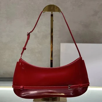 Дизайнерская ретро яркая кожаная сумка с пряжкой на ремне, новая женская сумка 2024 года, модная многофункциональная сумка подмышками INS