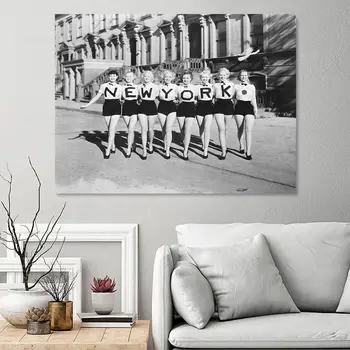 Черно-белые танцоры Нью-Йоркского хора Винтажная настенная живопись на холсте плакаты на скандинавскую тему и принты для декора гостиной