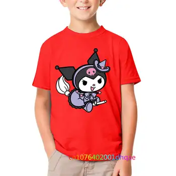 Детские футболки 3D Kawaii-s Kuromi-s Модная Летняя Одежда Для мальчиков и девочек с рисунком аниме, Детская футболка с рисунком 