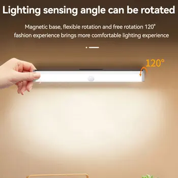 Ночник с датчиком движения Светодиодный Перезаряжаемый Usb-светильник для прикроватной тумбочки в комнате, кухонного шкафа, настольной лампы