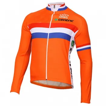 ЗИМНИЕ ФЛИСОВЫЕ ТЕРМО-длинные майки для велоспорта 2017 ГОДА, мужская велосипедная одежда команды Нидерландов Mtb с длинным рукавом, Велосипедная одежда для велоспорта