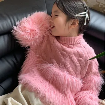 HoneyCherry Новая женская мода, однотонный пуловер, свитер, Милый розовый теплый свитер с кисточками, детские свитера для девочек