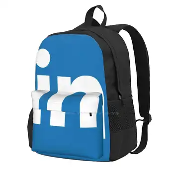 Школьная сумка Linkedin, рюкзак большой емкости, ноутбук, 15-дюймовый логотип Linkedin Web Media, база данных компании