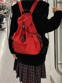Японский Корейский 2023 Новый Простой повседневный Женский рюкзак большой емкости с несколькими карманами, универсальный школьный рюкзак для студентов, модная дорожная сумка