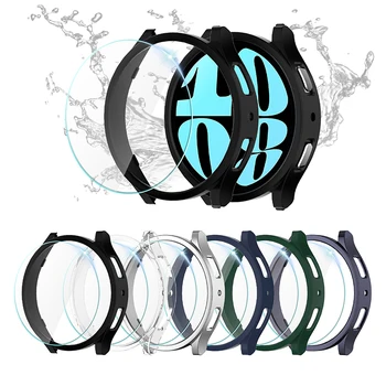 Мягкий Защитный Чехол + Закаленное Стекло Для Samsung Galaxy Watch 6 40 мм/44 мм Watch6 GalaxyWatch6 Smartwatch Cover PC Bumper Cases