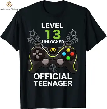 Забавная футболка с разблокировкой 13-го уровня для подростков, классный подарок на день рождения