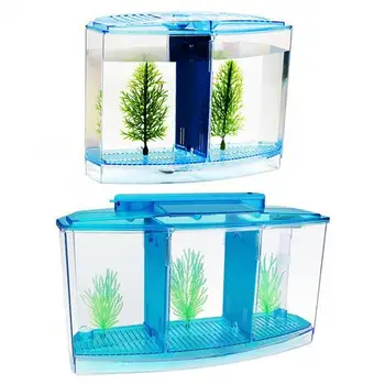 Многофункциональный акриловый разделительный ящик для рыб со светодиодной подсветкой с имитацией растений, Акриловые нетоксичные аквариумы
