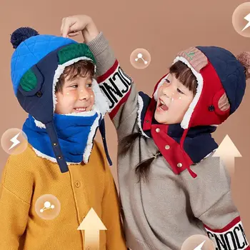Теплая детская шапка Осень Зима, детская защита ушей, теплая шапка для мальчиков и девочек, мягкие ветрозащитные утолщенные бархатные шапки