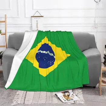 Повседневные одеяла с флагом Бразилии, Флис, Осень/Зима, Многофункциональное Супер Мягкое одеяло для постельных принадлежностей, коврик для спальни