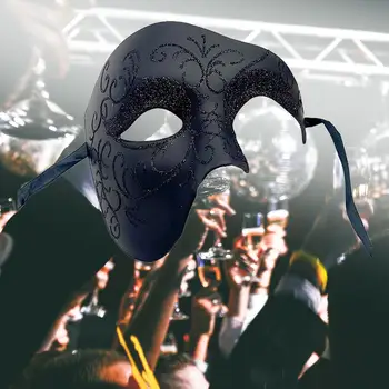 Маскарадные маски в винтажном стиле Мужская маска Музыкальный костюм Марди Гра Косплей Хэллоуин Маска на половину лица для маскарадных костюмов