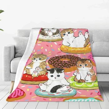 Одеяла для кошек в стиле ретро Sunset Удобное мягкое фланелевое осеннее покрывало для дивана, уличных постельных принадлежностей