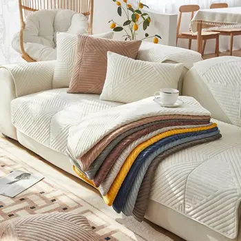 Толстый плюшевый чехол для дивана, Высококачественная нескользящая диванная подушка, Диванное полотенце, чехол для дивана, украшение для гостиной
