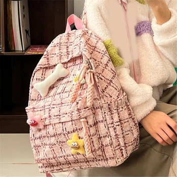 2023 Рюкзак Дорожная сумка Универсальные сумки через плечо с двойным ремнем Рюкзак для девочек Студенческие школьные сумки Легкие сумки для книг