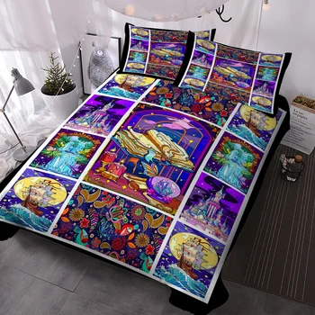Красочный комплект постельного белья в стиле Волшебной книги, декоративный пододеяльник из 3 предметов с 2 наволочками