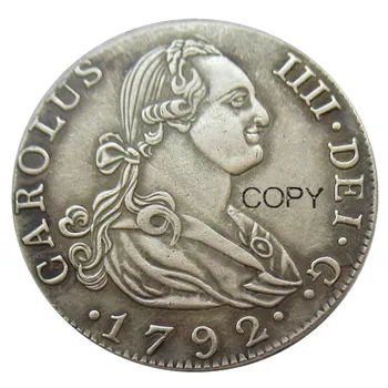 Испания 4 Реала - Карлос IV 1792 CAROLUS IIII.DEI.G. Монеты-копии с серебряным покрытием