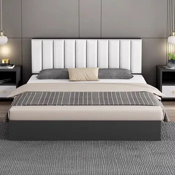 Высококачественная простая кровать из массива дерева, удобная модная кровать для квартиры, удобная мебель для гостиной Cama De Casal для всего тела