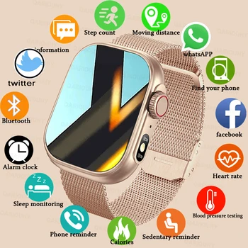 2023 Новые смарт-часы Женские Мужские Спортивные часы для фитнеса IP67 Водонепроницаемые смарт-часы с Bluetooth-вызовом для Android ios Smartwatch Ultra