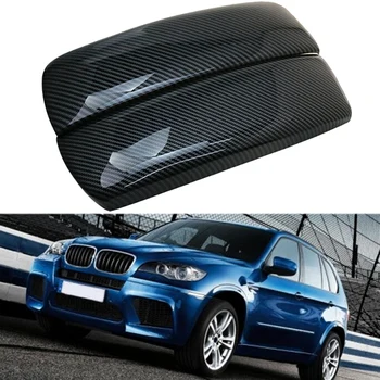 Крышка панели ящика для хранения автомобиля из углеродного волокна, Панель коробки для подлокотников для BMW X5 X6 E70 E71, Наклейки для украшения центральной консоли