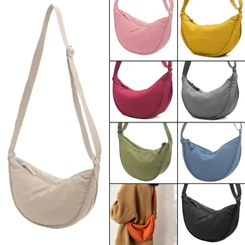 Женская дизайнерская маленькая нейлоновая сумка-мессенджер в виде полумесяца через плечо, сумки-бродяги, сумки через плечо, тканевые сумки, прямая доставка/Оптовая торговля