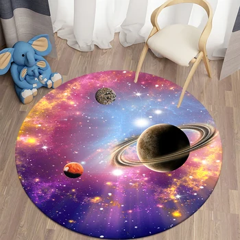 Космическая Планета 3D круглый ковер для гостиной коврик для пола аниме ковер кухня спальня ковер для детской комнаты коврик