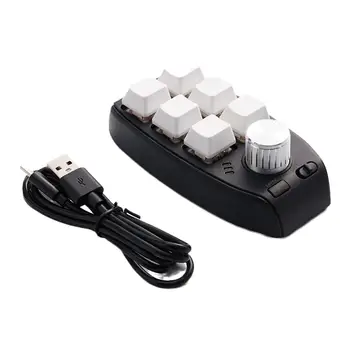 Пользовательская клавиатура Bluetooth Macro 6 клавиш 1 программирующая ручка Bt клавиатура Hotswap Rgb Игровая механическая Mini N9z2