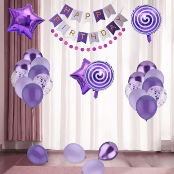 Фиолетовый воздушный шар в виде звезды из алюминиевой фольги 12 дюймов Фиолетовый Воздушный шар из латекса 47 шт. компл. 18 Дюймовые воздушные шары из фольги для вечеринки по случаю Дня рождения из фольги