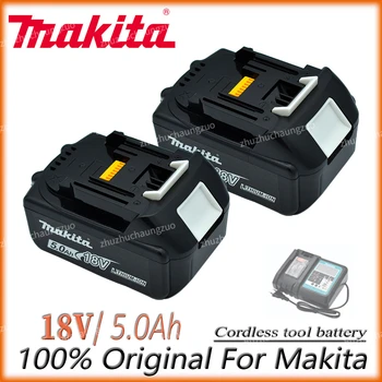 18V 5.0Ah Makita Оригинал Со светодиодной литий-ионной заменой LXT BL1860B BL1860 BL1850 Аккумуляторная батарея электроинструмента Makita 5000