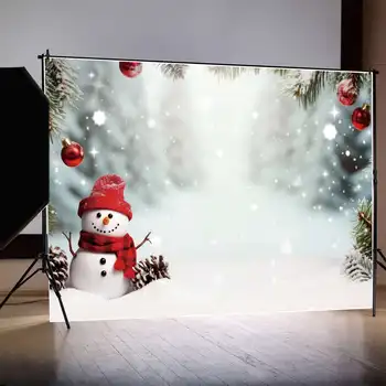 Фон для фотосъемки MOON.QG Рождественский снеговик, сосны, снежинка, снежный фон для пола, рамка для вечеринки, реквизит для студийной фотобудки