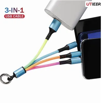 Плетение кабелей для передачи данных, от одного до трех кабелей для передачи данных, Android Type-c, USB-кабель для зарядки телефона 
