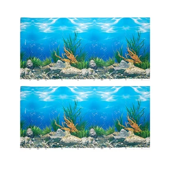 2X Фоновая бумага для аквариума, HD Изображение, 3D Трехмерные обои для аквариума, Фоновая живопись, Двусторонняя