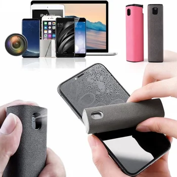 Средство для очистки экрана мобильного телефона 2 в 1, спрей для удаления компьютерной пыли, салфетка из микрофибры для iPhone iPad, полироль для Apple, планшет Macbook