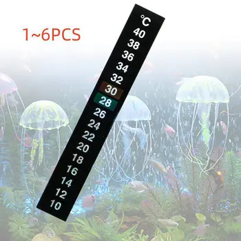 1 ~ 6шт Термометр для аквариумных рыб, температурная наклейка, аксессуары для аквариума, цифровая двойная шкала, наклеивающаяся, высококачественная, прочная