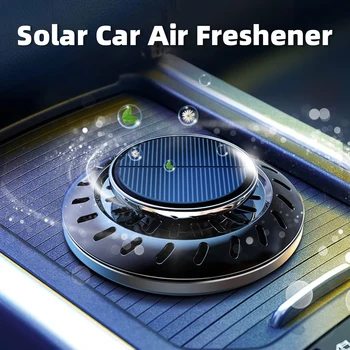Автомобильный вращающийся освежитель воздуха на солнечных батареях, Долговечные автомобильные диффузоры для эфирных масел, Ароматизаторы, Очиститель воздуха для салона автомобиля