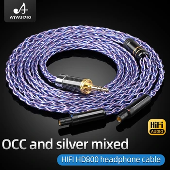 Кабель для наушников ATAUDIO HiFi HD800 3,5 стерео XLR сбалансированный OCC посеребренный кабель для наушников для усилителей и плееров HD800