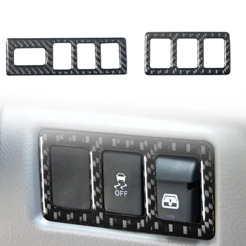 2шт Накладка боковой кнопки приборной панели из углеродного волокна для Toyota For Tundra 2007-2013 Украшение приборной панели Стайлинг автомобиля