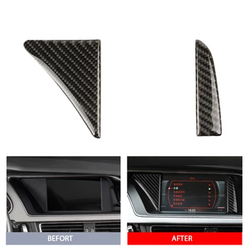 Внутренняя отделка рамы GPS-навигатора из настоящего углеродного волокна для Audi A4 B8 2009 2010 2011 2012 2013-2016 A5 2008-2017