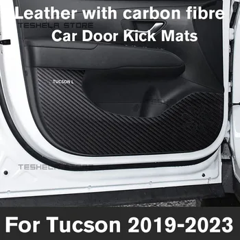 Для Tucson 2019-2020 20212022 2023 2024 Защитные Накладки На Дверь Из Углеродного Волокна Для Внутренней Боковой Кромки Пленки Автомобильные Аксессуары