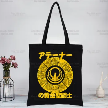 Saint Seiya Knights Of The Zodiac, Женские сумки для покупок, повседневные сумки для покупок, женская сумка через плечо в стиле 90-х, графическая холщовая сумка-тоут