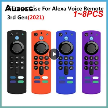 1-8 шт. защитный чехол Силиконовый чехол для Alexa Voice Remote (3-го поколения) Противоскользящий ударопрочный силиконовый чехол для Alexa Voice
