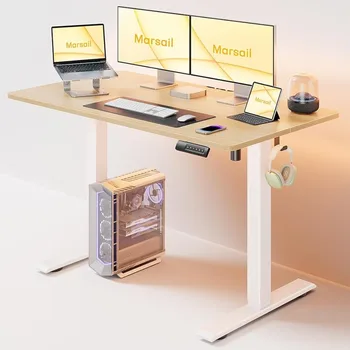 Электрический стоячий стол с регулируемой высотой, игровой столик Mesa для ПК, крючок для наушников, Портативный складной столик для ноутбука, мебель для кровати