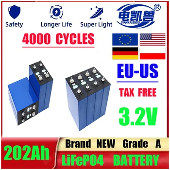 Новая аккумуляторная батарея Lifepo4 класса A 3,2 V 202Ah DIY12V 24V 48V, подходящая для гольф-карт, туристических транспортных средств ЕС/США duty-free