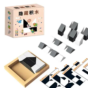 Пазлы геометрической формы Монтессори, строительные блоки, Деревянные 3D-головоломки, развивающие логическое мышление для детей, игровые игрушки