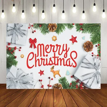 Белый фон для Рождественской вечеринки, декор для фотосъемки, фон для зимних праздников, подвесные украшения на открытом воздухе и в помещении